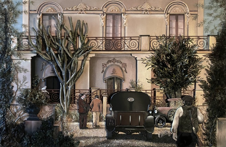 The Godfather, scene met Don Vito & Don Ciccio ( 90CM X 140CM X 4CM)